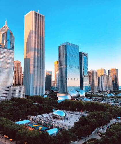 Chicago Skyscraper Landscape with the Bean